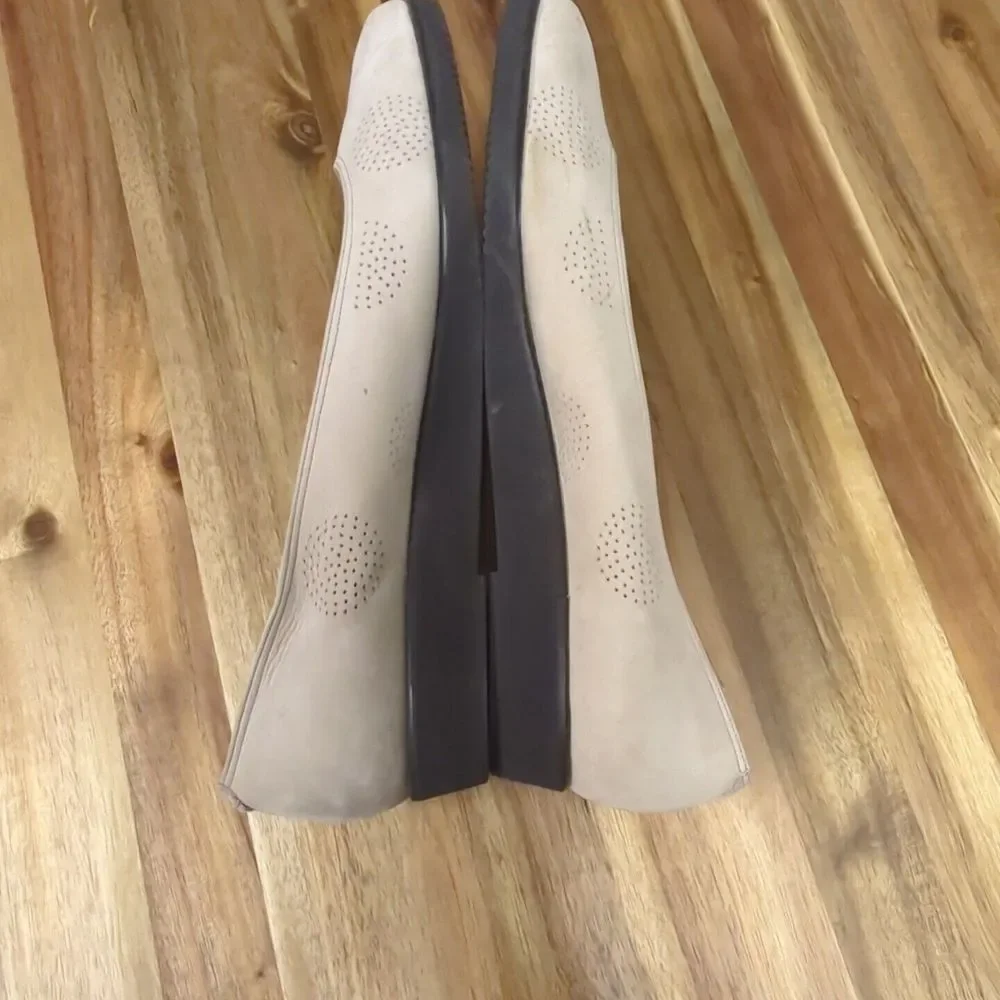 RANGONI Isela Handcrafted in Italy Women`s Taupe Soft‎ Suede Leather Flats 9 AA